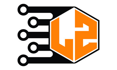LZ polygon speed logo design vector template | monogram logo | abstract logo | wordmark logo | lettermark logo | business logo | brand logo | flat logo.	 - obrazy, fototapety, plakaty