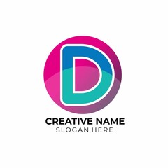 later d logo template vector design with circle