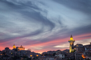 Fototapeta na wymiar Sunset in Valldemosa village in Mallorca (Spain)