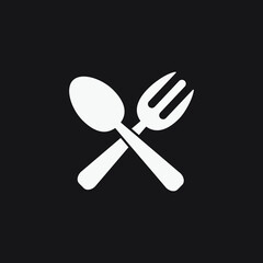 Cross fork and spoon cutlery illustration for icon or loho design.
