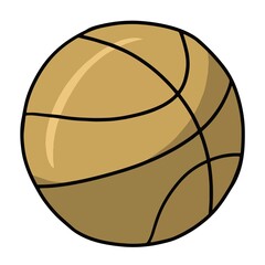 Sports equipment, round basketball ball, vector illustration