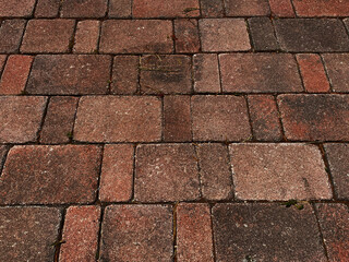 cobblestone pavers red block street road construction driveway surface sidewalk pathway