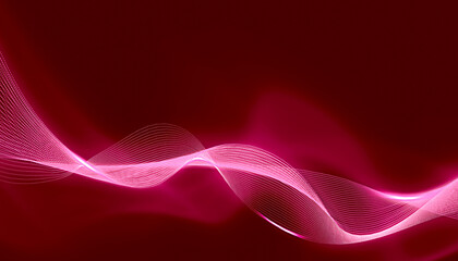 Data technology abstract futuristic illustration. red wave lines from dots