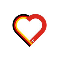 unity concept. heart outline icon of germany and switzerland flags. vector illustration isolated on white background