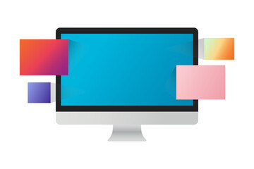 Computer Desktop Vector, Desktop Vector, Monitor, Computer Window, Computer Icon, Vector Illustration Background