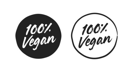 Vegan Friendly, 100% Vegan, Vegan Sticker, Vegan Label, Vegan Badge, Vegan Logo, Vector Illustration Background