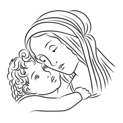 Sandro Botticelli - Madonna and Child replica head