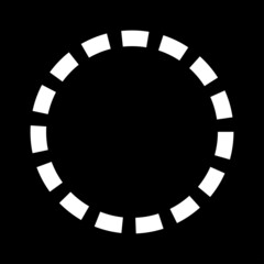 Fototapeta premium Black and white segmented circle, ring abstract geometric vector illustration