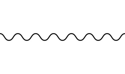 Horizontally repeatable wavy, waving, wave, billowy and zig-zag line, stripe