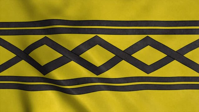 West Midland flag, England, waving in wind. Realistic flag background