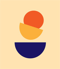 
Abstraction. Shapes circle, semicircle, different colors on a light background. Use as a design for wallpaper, covers, banners, backgrounds..jpg