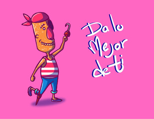 ilustración de niño pirata directo a la aventura 