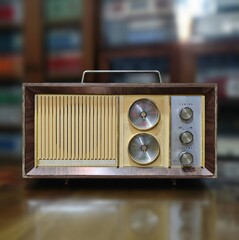 old transistor radio circa 50s. Vintage instagram old style filtered photo