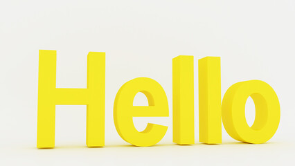 Hello Welcome text. Isolated poster in cartoon design. 3d rendering.  © adobedesigner