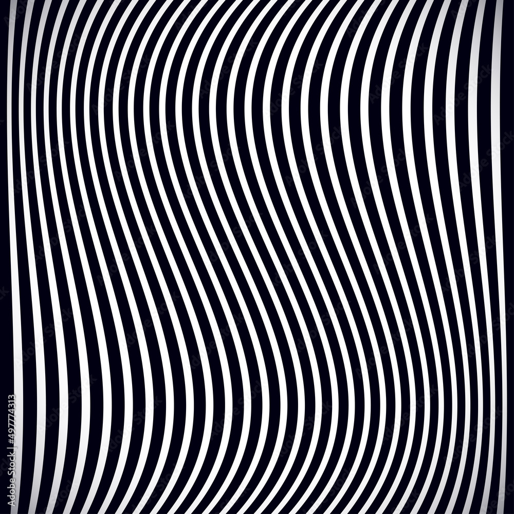 Poster distorted, deformed lines and stripes vector element