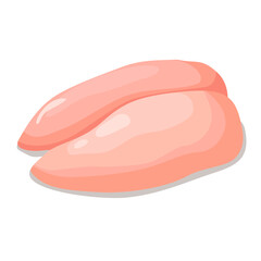 Raw chicken breast. Vector Illustration on a white background