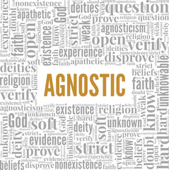 Agnostic conceptual vector illustration word cloud isolated on white background.