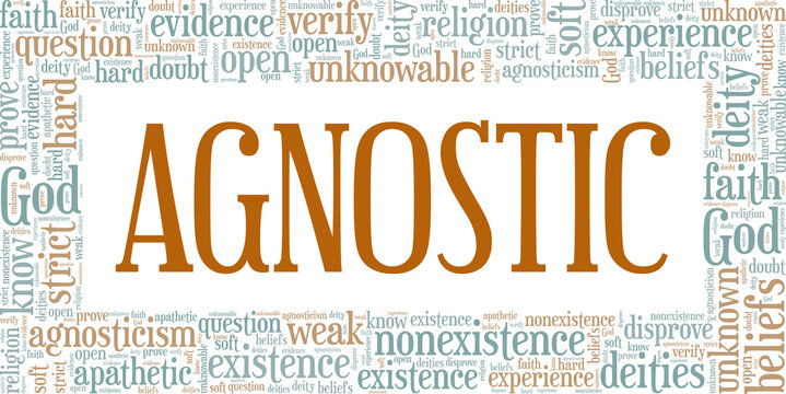 Agnostic conceptual vector illustration word cloud isolated on white background.