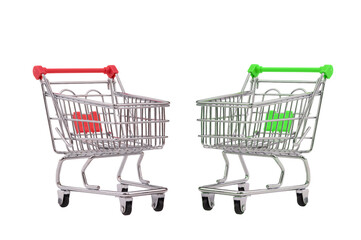 supermarket basket isolated on white background