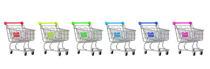 supermarket basket isolated on white background