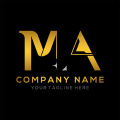 Initial ma letter logo with creative modern business typography vector template. ma logo design.