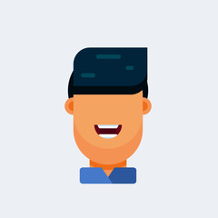 Flat character avatar icon. Funny bright vector illustrations.