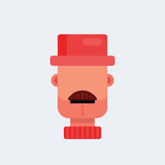 Flat character avatar icon. Funny bright vector illustrations.