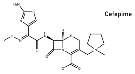 Cefepime is a fourth-generation cephalosporin antibiotic with the ability to cross the blood–brain barrier. Cefepime has an extended spectrum of activity against Gram-positive and Gram-negative bacter
