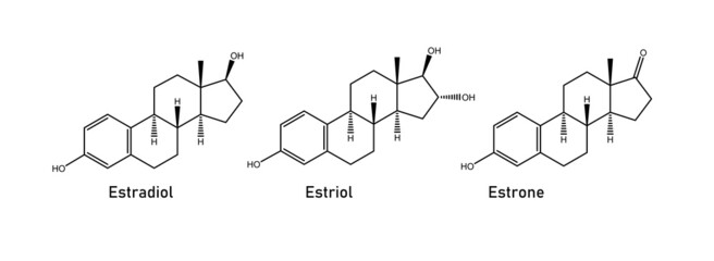 Estradiol, estriol, estrone