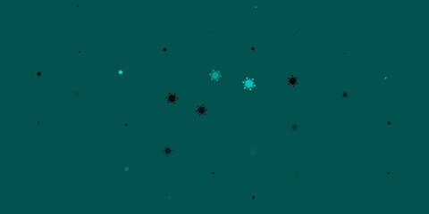 Light blue, green vector pattern with coronavirus elements.