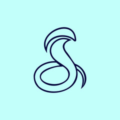 Obraz premium snake symbol illustration, Snake logo design with outline vector drawing 