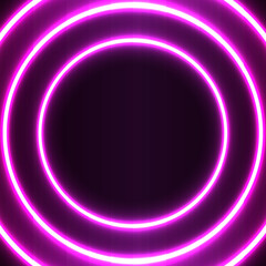 Pink neon circles background on dark background	
