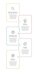 Vertical infographic design with icons and 5 options or steps. Thin line. Infographics business concept. Can be used for info graphics, flow charts, presentations, mobile web sites, printed materials.