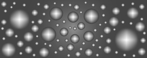 Gray bubbles on a dark background