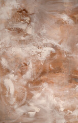 Modern art. Closeup view of colorful abstract painting. Strong brushwork texture and pattern.	