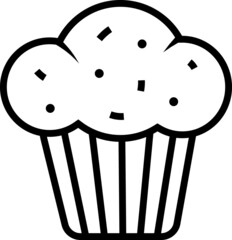 Black and white muffin with birthday sprinkles