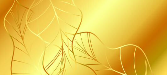 abstract golden background with leaves shapes 