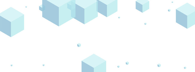 Blue-gray Geometric Background White Vector. Block Shape Texture. Monochrome Square Geometry Design. Connection Card. Blue Creative Polygon.