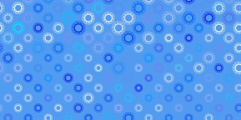 Light blue vector pattern with coronavirus elements.
