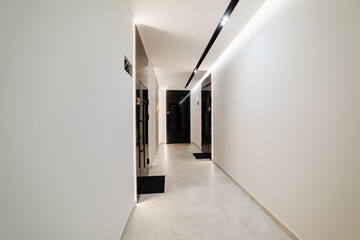 bright interior of an empty corridor in a new house