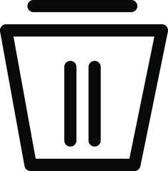 icon illustration of trash icon vector outline on transparent background.