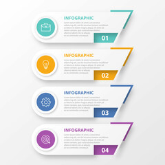 Presentation business infographic template with 4 options. Vector illustration.