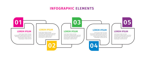 Infographic element steps business milestone company for annual report company profile brochure flyer