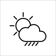 Słońce schowane za chmurą deszczową  - ikona wektorowa