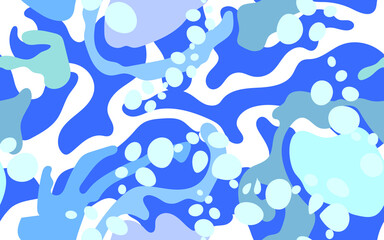 Fototapeta na wymiar Seamless abstract pattern in blue colors. 