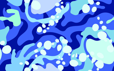 Fototapeta na wymiar Vector seamless abstract pattern in blue and white colors. 