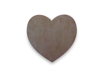 wooden heart isolate with copy space