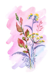 bouquet of wild flowers on the background