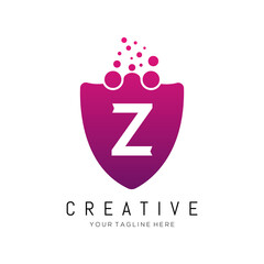 Dots Letter Z Logo. Z Letter logo Design Vector with Dots.