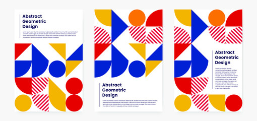 Geometric minimalistic artwork cover with shapes and figures. Abstract pattern design style for cover, web banner, landing page, business presentation, branding, packaging, wallpaper